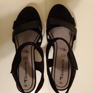 Tamaris ALIS Womens Black Slingback Sandals - Size 8 / EU 39